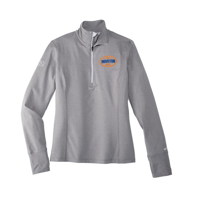 Brooks Houston22 Dash 1/2 Zip Long Sleeve Running Shirt - Women's - Heather Ash/13.1 Houston/Grey (5